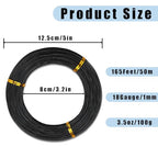 Aluminum Craft Wire,165 Feet 18 Gauge Aluminum Wire for Crafting/Jewelry Making/Floral Making/Sculpting, 1mm Bendable Metal Wires for Model Making/Picture Hanging/Handmade Beading etc(Black) - color: Black