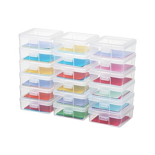 novelinks Plastic Clear Storage Containers for Organizing, Craft Storage Organizers and Stackable Storage Bins with Lids for Pencil Box, Bead, Cookie Cutter, Board Game (18 Pack Small) - color: 18 Pack Small -Clear
