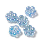 LiQunSweet 20 Pcs 5 Petal Plum Blossom Flowers Acrylic Beads UV Plating Rainbow Iridescent Floral Loose Beads for DIY Jewelry Bracelet Necklace Crafts - color: 5 Petal Flowers Acrylic Beads_20 Pcs