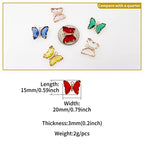 Crystal Zirconia Gold Plated Brass Charms for Jewelry Making Bracelet Necklace Earring Pendant Craft Supplies DIY Accessories - color: Butterfly-Mix-5Pcs