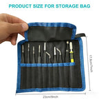 Precision Tweezers Set 10 Piece, ESD Safe Anti-Static Stainless Steel Kit with Case & Pry Tool for Electronics Repair, PCB Soldering, Jewelry Making, Watch Repair, Lab and Craft Work