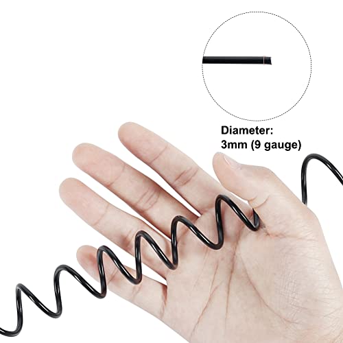 Tenn Well 9 Gauge Aluminum Wire, 50 Feet 3mm Bendable Metal Craft Wire for Sculpting, Armature Making, Jewelry Making, Wire Weaving and Wrapping (Black) - color: Black, size: 9 Gauge