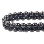 MASSIVE BEADS Double Layer Natural Chakra Healing Power Crystals Macrame Bracelet Yoga Stone Beads Gemstone Meditation Relax Anxiety Bangle for Unisex Women Men - color: Black Obsidian, size: 4mm