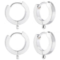 Beebeecraft 1 Box 16Pcs Round Leverback Earring Hooks 925 Sterling Silver Plated Huggie Hoop French Earring Findings with 316 Surgical Stainless Steel Pins for Jewelry Making Supplies(13x15mm) - color: Silver