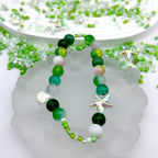 8mm Glass Beads, 580Pcs Crystal Bead, Starfish, Shell Shaped and Seed Beads, Green Assorted Round Crystal Loose Bead for St. Patrick's Day, Jewelry Making, DIY Craft - size: 8mm