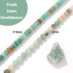Raicegs 100pcs 5×8mm Rondelle Amazonite Beads Natural Gemstone Beads Abacus Disk Stone Loose Beads for Jewelry Making DIY Bracelets Necklace - color: Amazonite, size: 5×8mm Rondelle