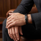 Mens Bracelet Fathers Gifts Day Black Braided Leather Stainless Steel Cross Jewelry Charming Bracelet Embedded with Black Agate Beads,Perfect for Wedding, Parties, and Everyday,Bible Verse Christian Religious Gift(7.5/8.5/9 Inch) - color: E+black+8.5