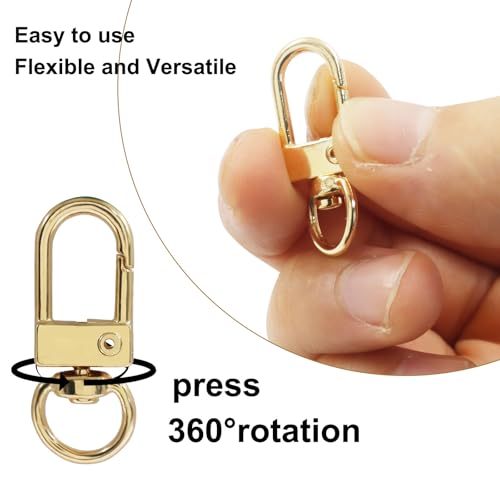 20Pcs Metal Lobster Claw Clasps, Swivel Lanyards Snap Hooks for Jewelry Making, Keychain,Bag Connector(Gold&Silver) - color: gold & silver