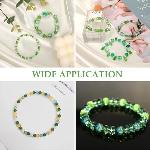 1000pcs Glass Beads for Jewelry Making Colorful Rainbow Craft Crystal Beads with Loose Beads Sparkly Beads for DIY Necklace Bracelet Earring(Green) - color: Green