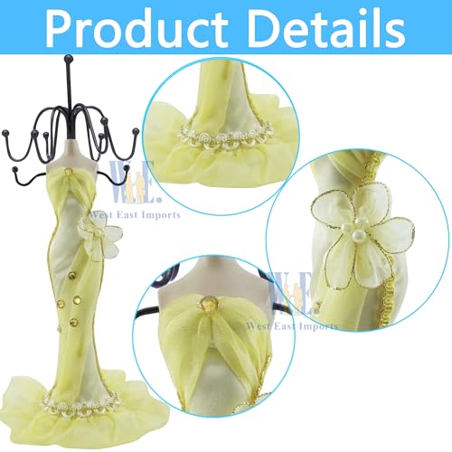 2 PCS Set Jewlery Display Shoe Ring Holder - Mannequin Necklace Display Bracelet Orgaziner (Yell) - color: Yell
