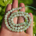 6mm Natural Stone Beads 65pcs Green Burmese Jade Polished Round Smooth Crystal Loose Gemstone Beads for Jewelry Making DIY Bracelet Necklace Earring Crafts Supplies - color: Green Burmese Jade 1 strand-65pcs