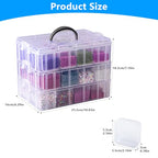 VTG Bead Organizer Box, 84 Pcs Small Organizers, 3-Tier Bead Storage Containers Portable Organizer and Storage Box Stackable Plastic Cases for Bracelet Making DIY Jewelry Nail Charms - style: 3 Tier
