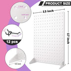 Acfunique Peg Board Display Stand for Vendors with 12 Hooks Metal Tabletop Pegboard Display Stand for Craft Shows 17" X 13" Retail Display Racks Peg Board Organizer Holder White - size: White 1 Display+12 Hook