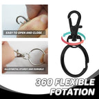 Keychain, 68PCS Swivel Snap Hooks with Key Rings, Metal Lobster Claw Clasp,34PCS Keychains Clips Hooks and 34PCS Key Chain Rings,Keychain Rings for DIY Crafts,Jewelry Making (Black) - color: black