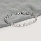 LeCalla Handmade Sterling Silver Mens Bracelets | Solid Italian 925 Chain Bracelets | Classic Designs Chain Bracelets for Men | Men's Silver Bracelet Gift for Dad, Boyfriend, Son - style: 8.5" Open Square Link