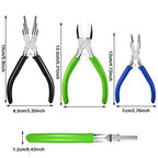 Mudder 3 Pieces Jewelry Pliers Set Includes 6-in-1 Bail Making Looping Nylon Nose Bent Nose Pliers for DIY Jewelry Beading Making Crafts Tool Wedding Easter Day Supplies
