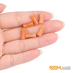 GEM-Inside 30Pcs 5x12mm Natural Orange Aventurine Jade Plant Bamboo Knot Bone Charms Beads for Jewelry Making Power Energy Chakra Stone Beads - color: Orange Aventurine