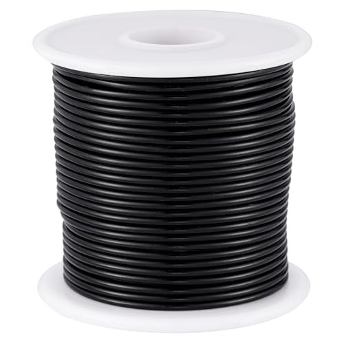 12 Gauge Black Aluminum Craft Wire (105FT) - Anodized for Jewelry Making, Beading Floral, Plant Gardening, Sculpting & Modeling Craft Wire (Black #10, 2mm) - color: Black #10