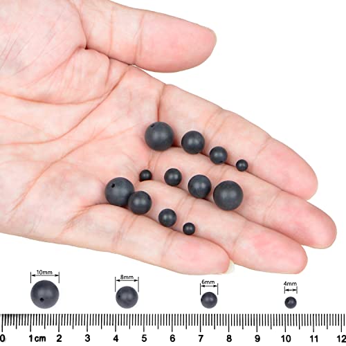 AD Beads Natural Gemstone Round Loose Beads 15" for Bracelet Necklace Earrings Jwelery Making Crafts DIY (4mm, Matte Black Onyx) - color: Matte Black Onyx, size: 4mm