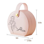 Personalized Travel Jewelry Case, Custom Leather Customized Jewelry Organizer Box w/Name & Birth Flower Month - Birthday Gifts for Women Mom Jewelry Travel Case - style: 03-Birthflower