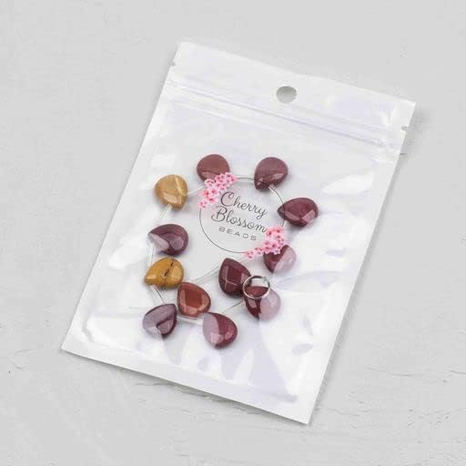 Cherry Blossom Beads Mookaite 12x15mm Faceted Top-drilled Teardrop - 12 pcs/ 8 Inch Strand - color: Mookaite