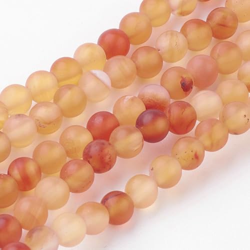 85Pcs Natural Carnelian Beads 4mm Round Gemstone Beads Smooth Stone Loose Bead for DIY Bracelets Necklace Earrings Jewelry Making - color: Natural Carnelian, size: 4mm