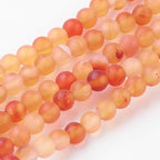 85Pcs Natural Carnelian Beads 4mm Round Gemstone Beads Smooth Stone Loose Bead for DIY Bracelets Necklace Earrings Jewelry Making - color: Natural Carnelian, size: 4mm