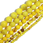 Yochus 60pcs 6mm Yellow Persian Jade Energy Healing Round Bulk Gemstone Beads for Jewelry Making Bracelet Necklace Earring DIY - color: yellow, size: 6mm