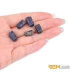 GEM-Inside 28Pcs 8x12mm Natural Blue Sapphire Quartz Gemstone Faceted Freeform Tube Column Chakra Beads for Jewelry Making Full 15" Strand Power Energy Healing Stone - color: Blue Sapphire