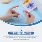 BUTUZE Tatting Shuttle Kit, 15 PCS Plastic Shuttle Set with Crochet Hooks and Beading Needles, Big Eye needles for DIY Craft Tool - size: 15 PCS