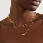 MEVECCO Dainty Gold Chain Choker Necklace 14K Gold Plated Handmade Boho Cute Tiny Beaded Link Choker Necklace Delicate Simple Minimalist Choker Necklace for Women - style: Two Layered Bead Chain GD