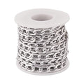 Craftdady 16.4 ft Aluminum Curb Chain Link 13.5x8mm Twisted Unwelded Silver Oval Cross Chain Link Necklace Chain with Spool for Bracelet Tassel DIY Crafts Jewelry Making - color: Silver, 13.5x8mm