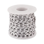 Craftdady 16.4 ft Aluminum Curb Chain Link 13.5x8mm Twisted Unwelded Silver Oval Cross Chain Link Necklace Chain with Spool for Bracelet Tassel DIY Crafts Jewelry Making - color: Silver, 13.5x8mm