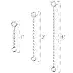 Neckalce Extenders White Gold Plated 925 Sterling Silver Chian Extension Necklace Bracelet Anklet Extenders Jewelry for Crfat（1 2 3 inch） - color: A-White Gold（1 2 3 inch）