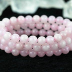 8mm Natural Gemstone Stretch Bracelet, Handmade Unisex Crystal Bracelets for Meditation, Yoga, Spiritual Healing & Positive Energy - color: Rose Quartz