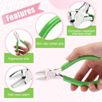 Mudder 2 Packs Nylon Nose Pliers Double Nylon Pliers Carbon Steel Jewelry DIY Tools for Beading Looping Shaping Wire Jewelry Making and Other Crafts, 5.3 Inch(Pink, Green) - color: Pink, Green