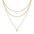 Aisansty Dainty Layered Choker Necklaces Handmade Coin Tube Star Pearl Pendant Multilayer Adjustable Layering Chain Gold Plated Necklaces Set for Women - color: Gold, style: Gold Bar Chain&Coin