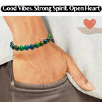 Amazing Gemstone Azurite Bracelet for Women Men's Gifts - Protection Healing Crystal Bracelet - 8mm Gemstone Beaded Adjustable Bracelet Pulseras Para Hombres Mujer Stocking Stuffers - color: Azurite