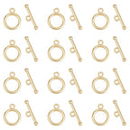 BENECREAT 12 Sets 18K Gold Plated Toggle Clasps, 0.6inch T-Bar Closure Clasp, Closure Connector for Jewelry Making Findings Necklace Bracelet Craft DIY - color: Gold