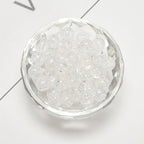6mm 128pc Clear Crackle Quartz Smooth Round Gemstone DIY Beads for Jewelry Making - size: 6mm