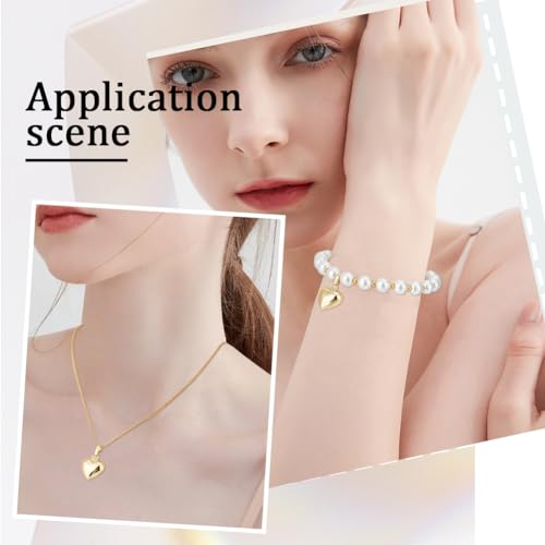 Beebeecraft 1 Box 10Pcs Puffed Heart Charm 18K Gold Plated Smooth Tiny Love Drops Charms for Jewelry Making Necklace Bracelet DIY Crafts - color: Gold, size: 15x18x7mm