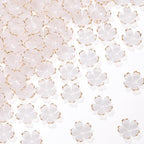 100Pcs Cherry Blossom Beads, 5-Petal Acrylic Flower Beads, Mini Spacer Hair Accessories Halloween Christmas for Bracelets Earring Jewelry Making- White - color: White