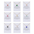 Rrdaily 9 Pcs Dainty Colorful Butterfly Pendant Necklace Set for Women,Bohemian Acrylic Butterfly Chain Necklace Cute Jewelry Gift - style: White card