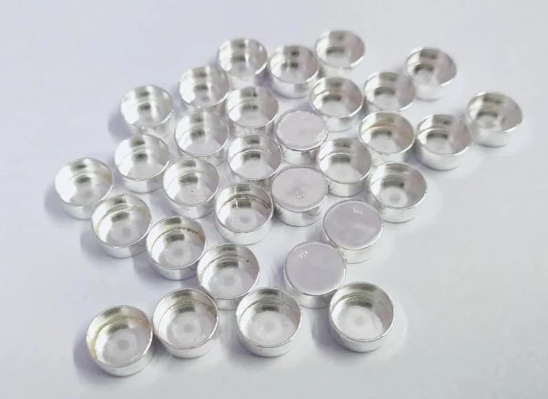 925 Sterling Silver Round Shape Bezel Cups, Silver Bezel Cups, Cab Bezel, Cabochon Setting.