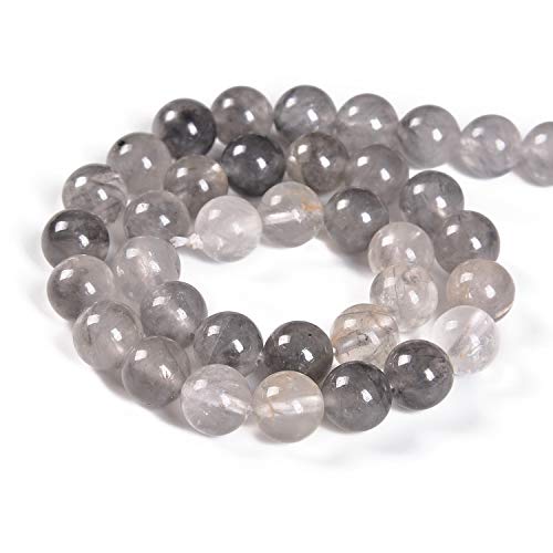 90pcs 4mm Natural Cloudy Quartz Crystals Gemstone Round Spacer Loose Stone Beads for Jewelry Making 15.5" 1 Strand (Cloudy Quartz Crystals, 4mm 90Beads) - color: Cloudy Quartz Crystals, size: 4mm 90Beads