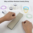 LUSTEMBER 0.8 mm Stretchy Bracelet String, 3 Rolls Durable Elastic String, Clear Bead Cord for Bracelets, Necklaces, Beading, and Jewelry Making (300 m) - size: 0.8mm