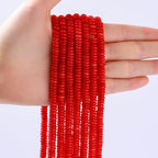 Natural Red Agate Disk Stone Spacer Beads 6x2mm 38cm/str Flat Rondelle Loose Semi Gemstone Caps for Making Bracelets Necklace - color: Red Agate