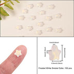 UR URLIFEHALL 100 Pcs Spray Painted Glass Star Beads AB Color Plated Frosted Glass Beads for Earring Bracelet Necklace DIY Craft Making - color: 100pcs-8x8.5x4mm-frosted white smoke glass star
