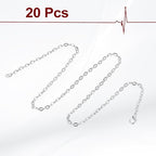HARFINGTON 20 Pack 18 Inch Necklace Chains Bulk 3.2mm Silver Plated Cable Chains with Lobster Clasps for Jewelry Making - color: Silver, size: 18 Inch x 3.2mm
