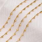 Jabogrii 13 Feet Gold Heart Chain for Jewelry Making Stainless Steel Craft Chain Spool DIY Jewelry Findings - color: Heart Gold